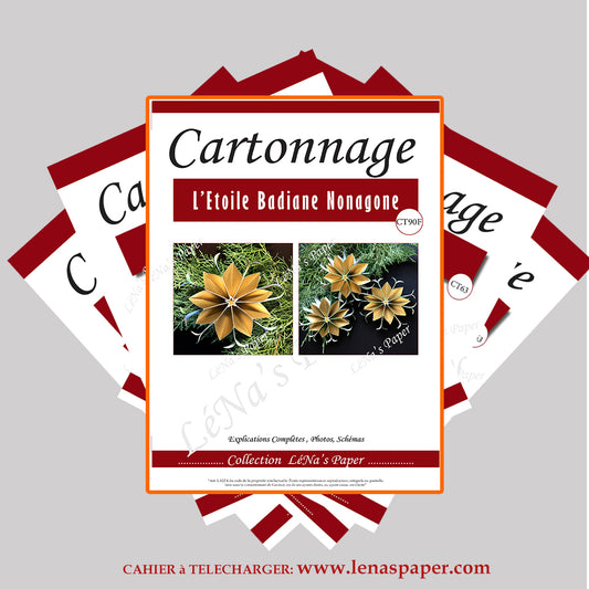 L'Etoile Badiane Nonagone -Tuto Cartonnage à télécharger (Copie) Lena's Paper
