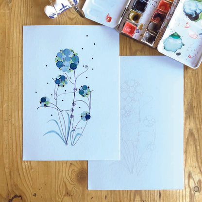 4 Tableaux à coloriser - Le Pouvoir des Fleurs Lena's Paper