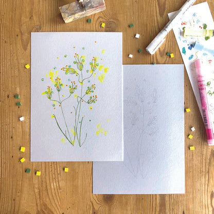 4 Tableaux à coloriser - Le Pouvoir des Fleurs Lena's Paper
