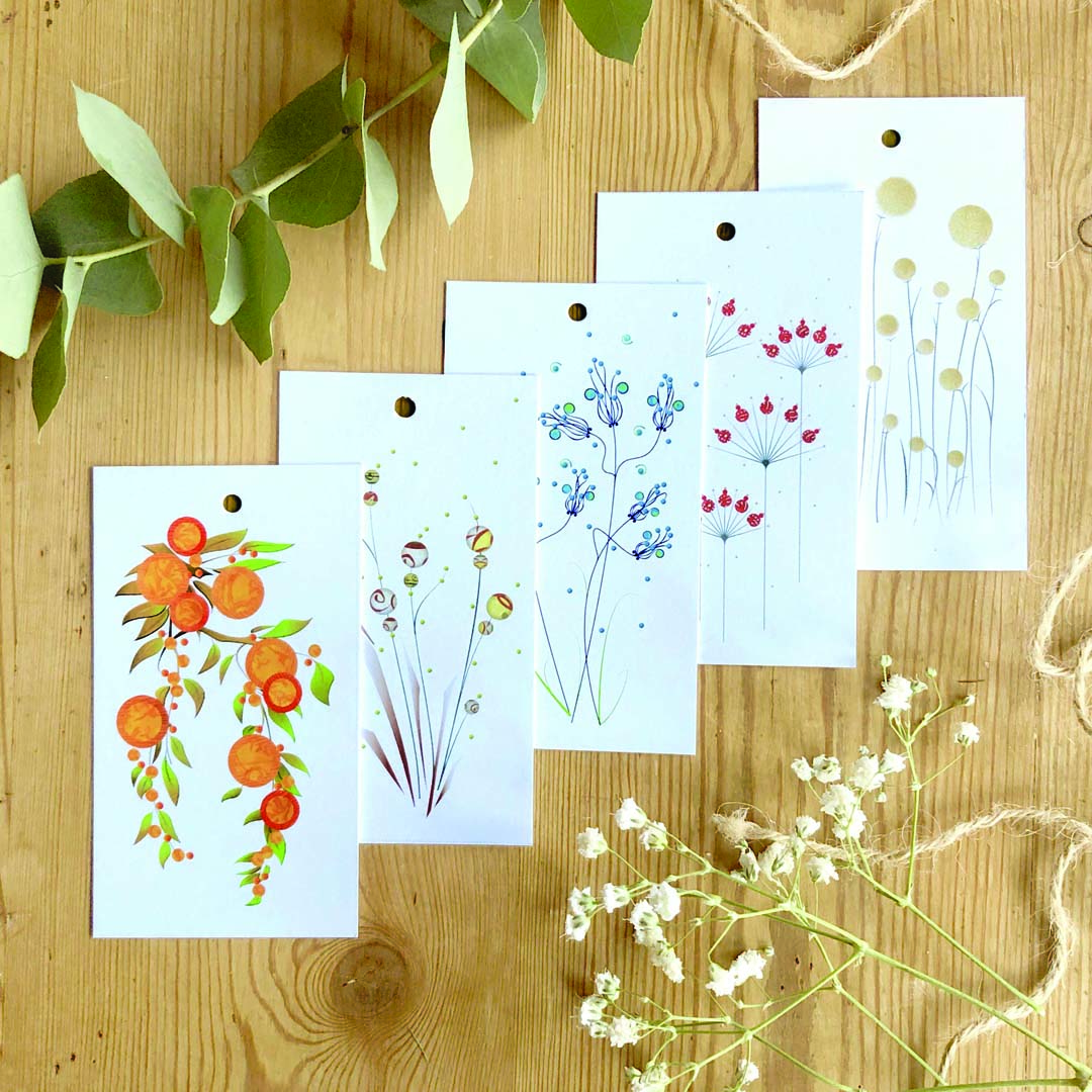 5 Etiquettes cadeaux différentes - Le Pouvoir des Fleurs Lena's Paper