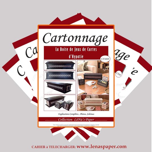 La Boite de Jeux de Cartes de Hypathie -Tuto Cartonnage à télécharger Lena's Paper