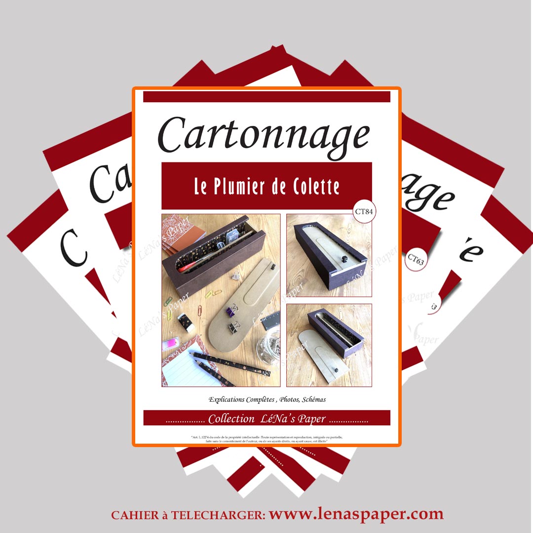 Le Plumier Coulissant de Colette -Tuto Cartonnage à télécharger (Copie) Lena's Paper