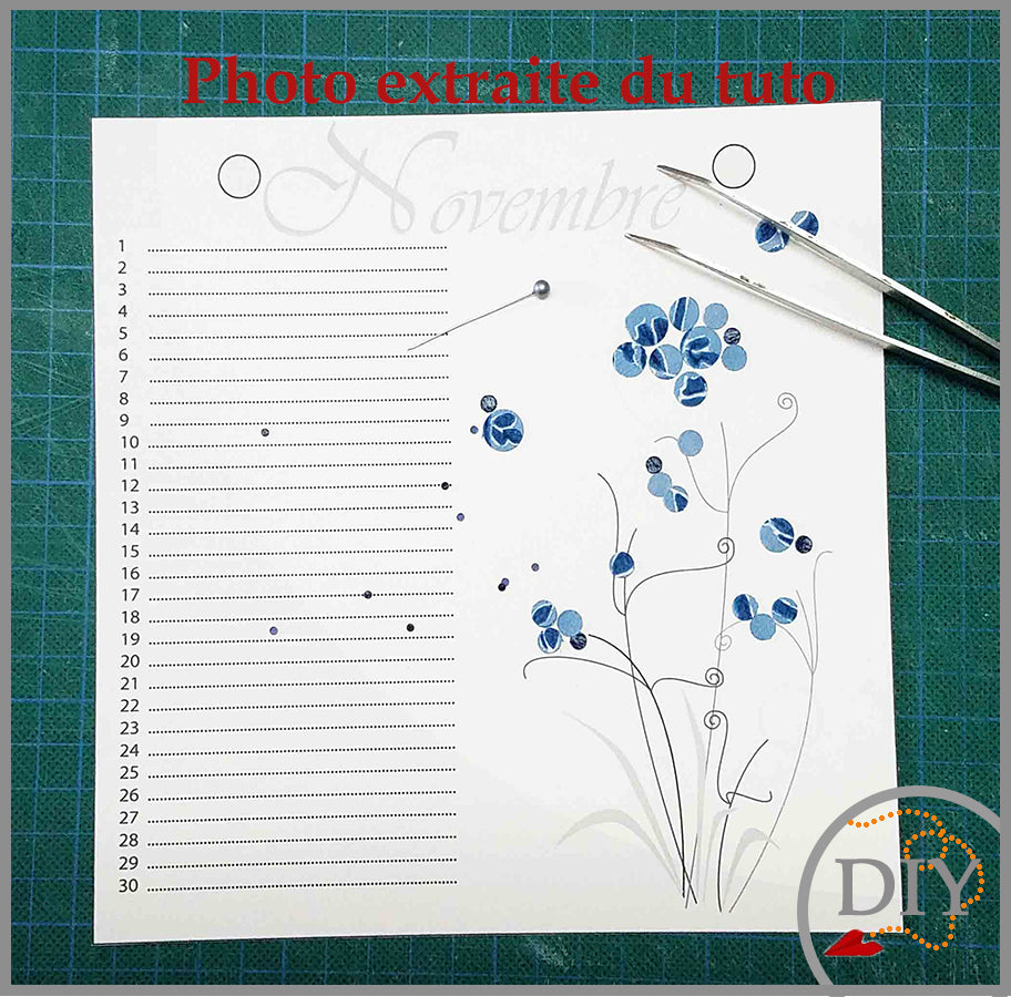 Planche Novembre du Calendrier perpétuel - Tuto à Télécharger Lena's Paper