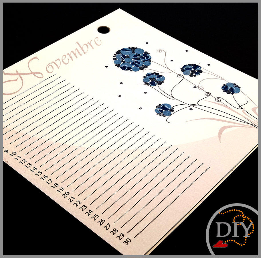 Planche Novembre du Calendrier perpétuel - Tuto à Télécharger Lena's Paper