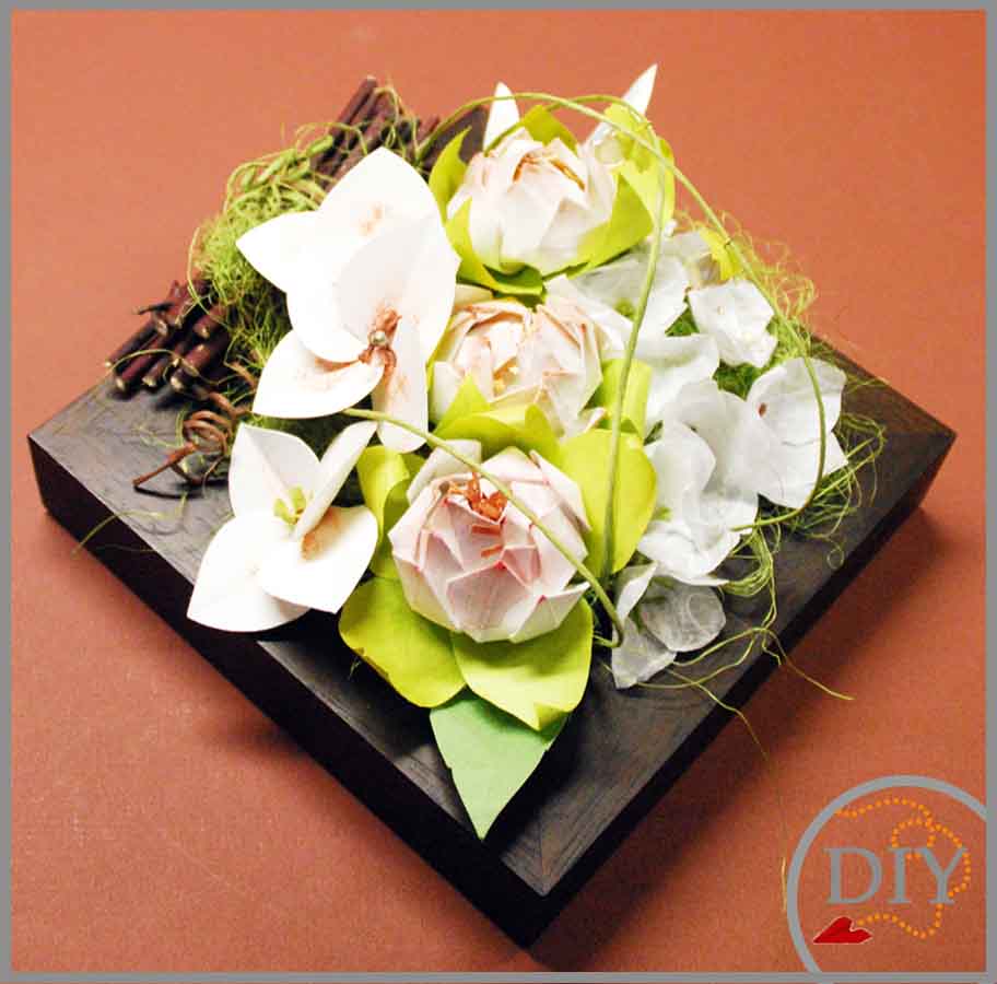 Trio de Fleurs de Lotus - Tuto à Télécharger - Fleur en papier- Débutant - DIY LeNa's Paper