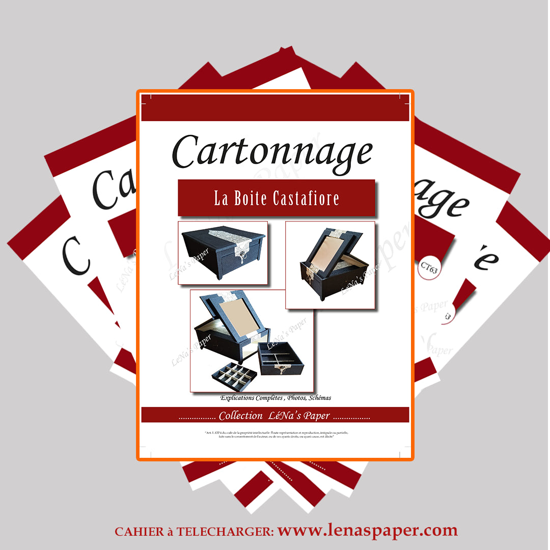 La Boite à Bijoux CASTAFIORE-Tuto Cartonnage à télécharger Lena's Paper