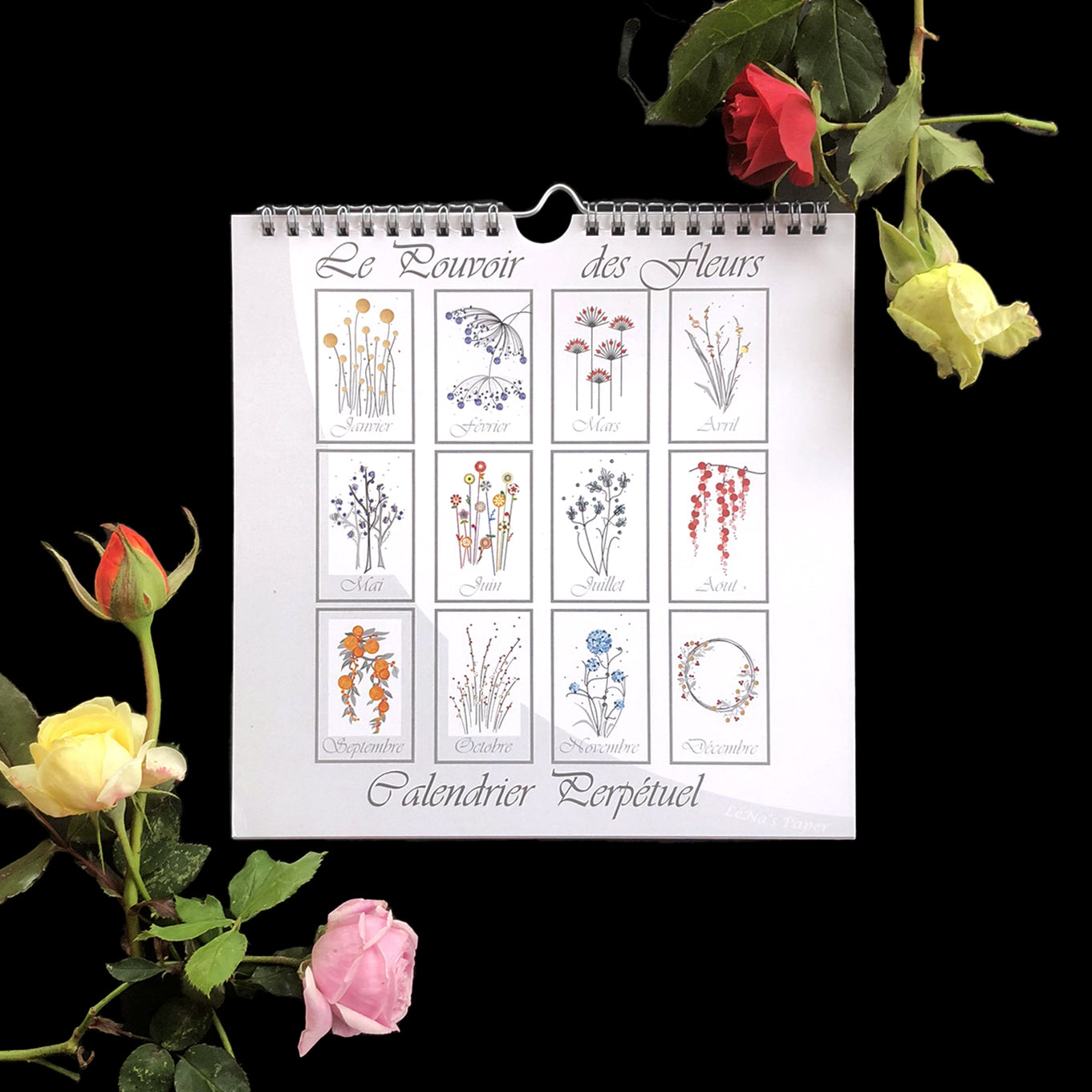 Calendrier Perpétuel Anniversaire spirale Lena's Paper