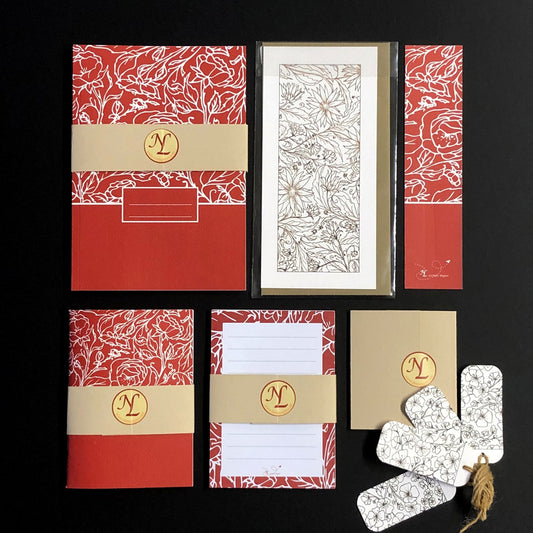 Box papeterie ROSY-10 articles de papeterie- coffret Lena's Paper