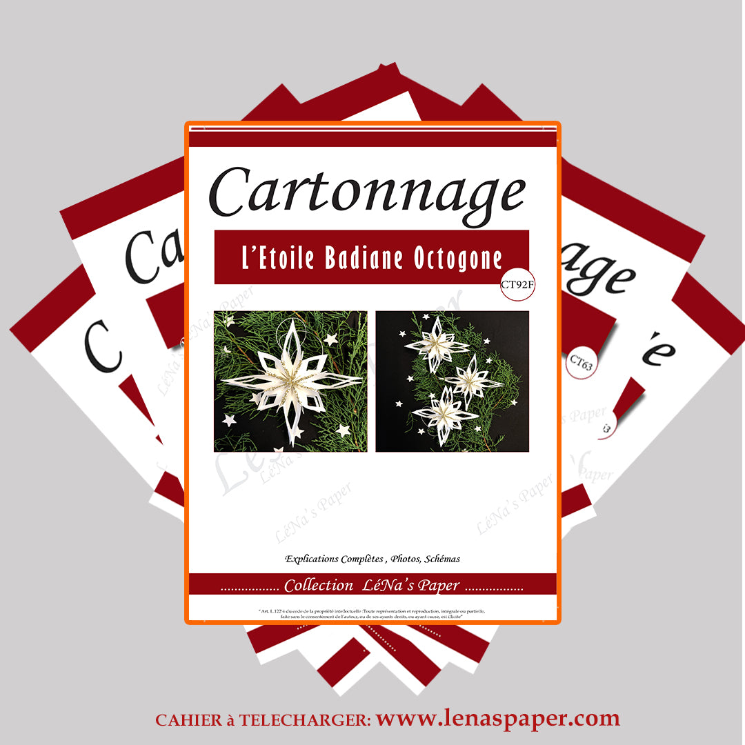L'Etoile Badiane Hexagone -Tuto Cartonnage à télécharger (Copie) Lena's Paper