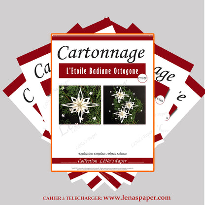 L'Etoile Badiane Hexagone -Tuto Cartonnage à télécharger (Copie) Lena's Paper