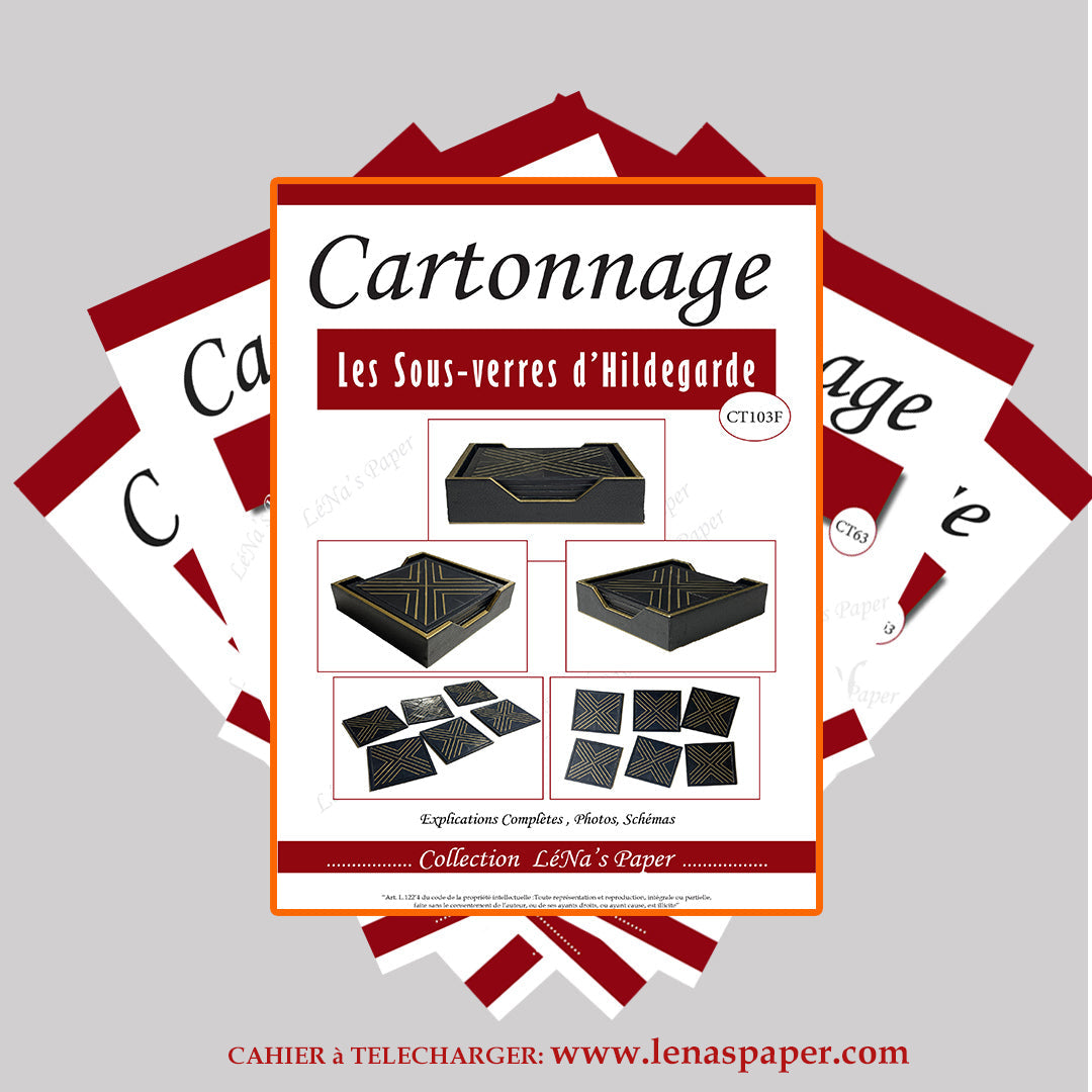 Les Sous-Verre d'Hildegarde -Tuto Cartonnage à télécharger (Copie) Lena's Paper