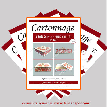 La Boite Carrée de Hedy -Tuto Cartonnage à télécharger (Copie) Lena's Paper