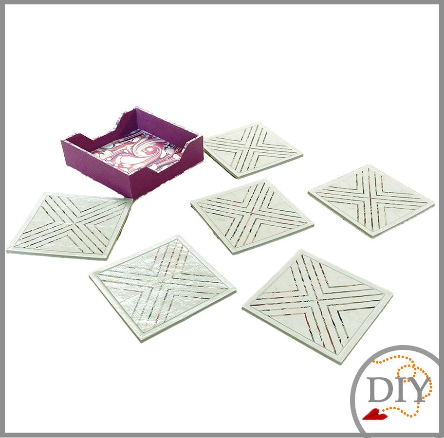 Les Sous-Verre d'Hildegarde -Tuto Cartonnage à télécharger (Copie) Lena's Paper